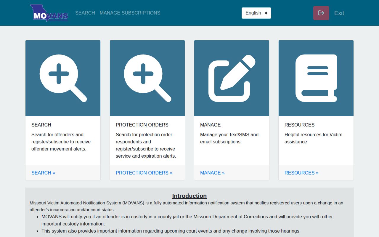Missouri MOVANS notification portal